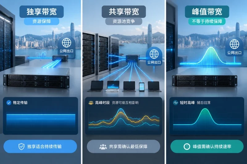 带宽是独享、共享，还是峰值带宽配图