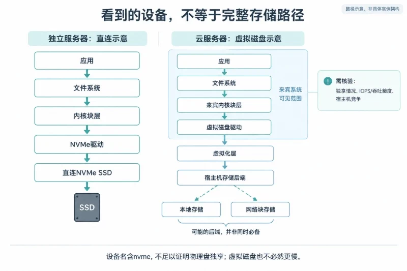 二、被省略的前提:同样叫NVMe,实际路径可能不同配图