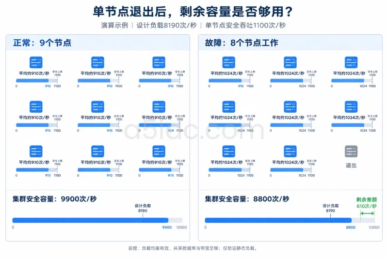 四、预留容量要覆盖波动、故障和交付时间 / 先确定单节点安全吞吐配图