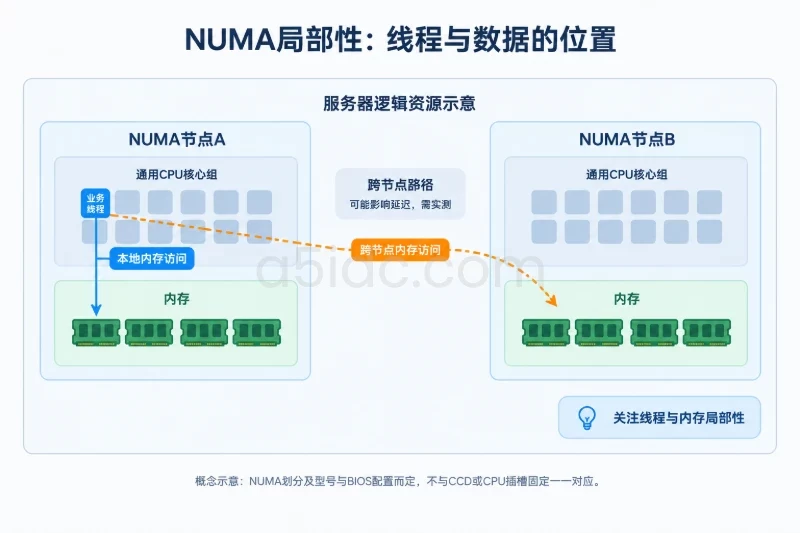一个通用服务器逻辑边界内放置两个NUMA节点