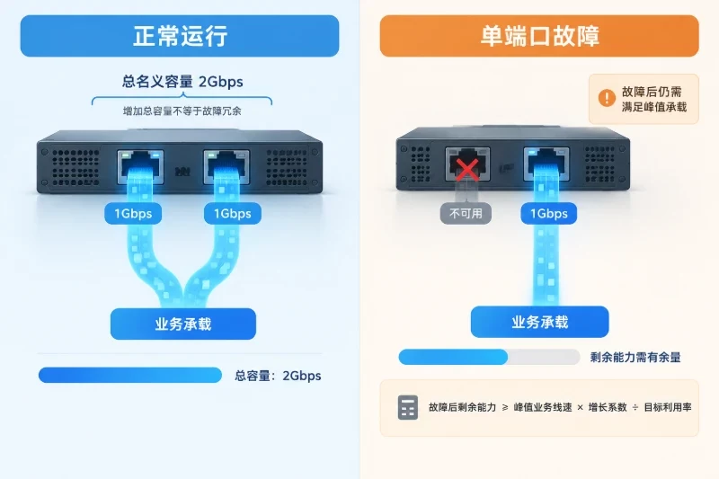 冗余要按“故障后仍能承载”来算配图
