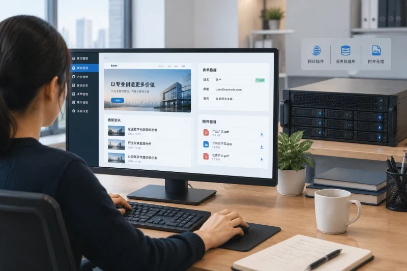 建站业务：企业官网和业务站是较匹配的场景配图