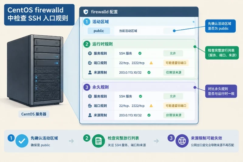 四、使用 firewalld 限制 SSH 入口配图