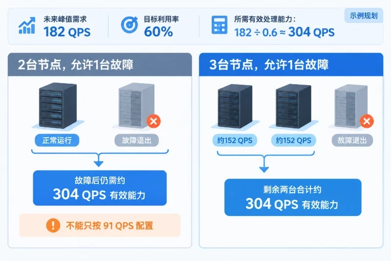 架构扩展:从单机扩容转向分层和横向扩展 / 用N+1思路计算冗余配图