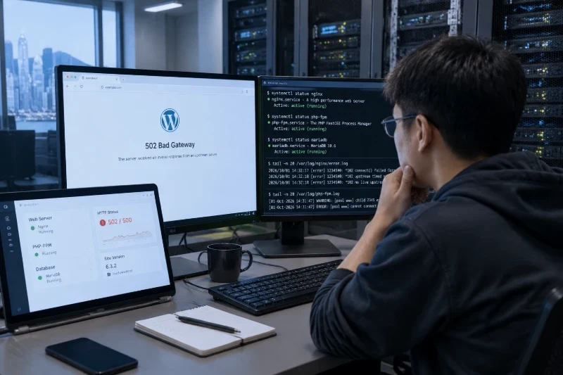 建立 WordPress 重复部署失败后的真实技术排障场景。
