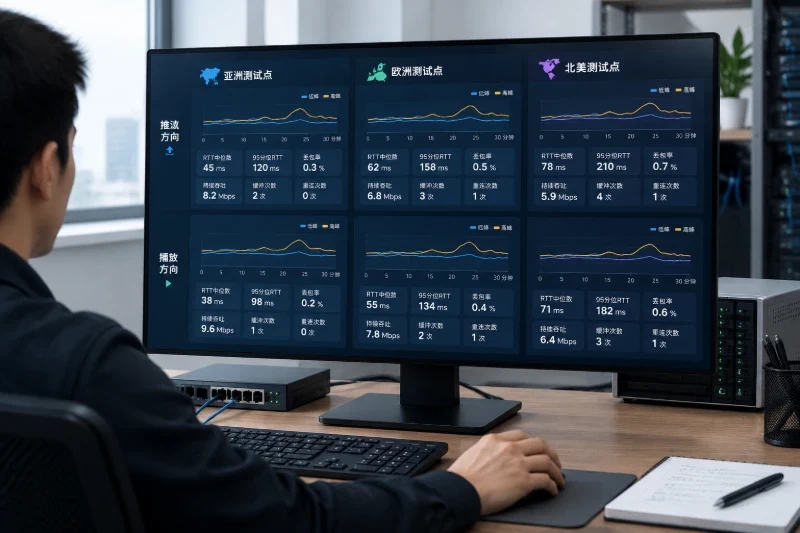 用测试工具分别看 ping 和 traceroute配图