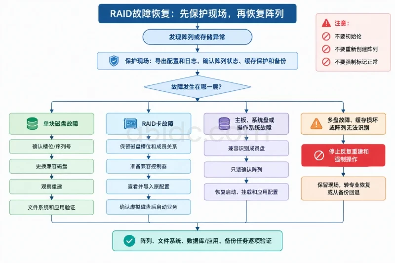 分级故障恢复手册:先保护现场,再恢复阵列配图