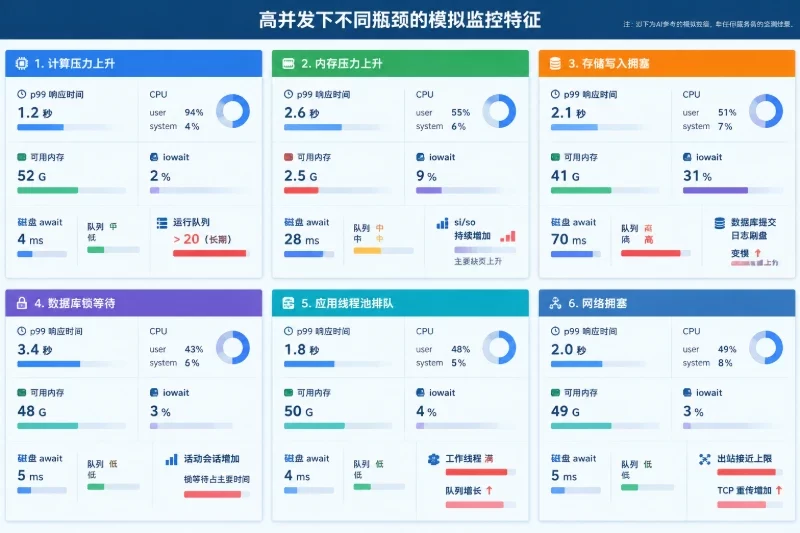 用同一组数据区分四类常见瓶颈配图