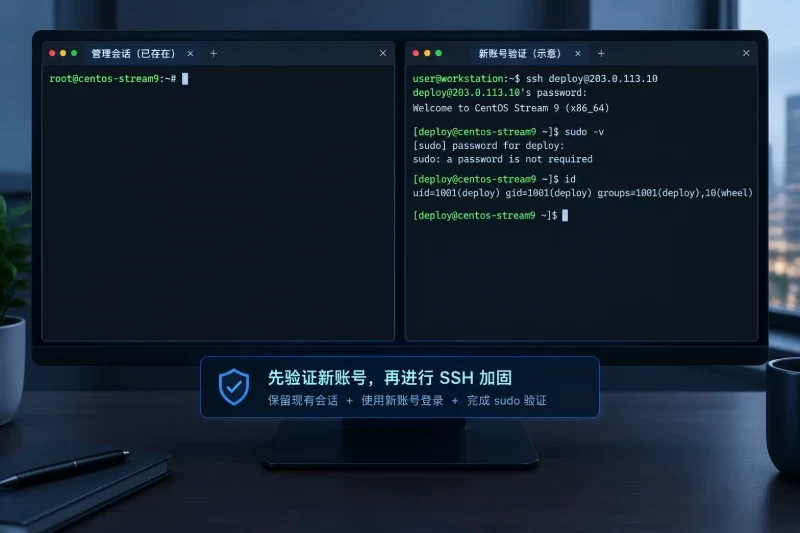 二、系统初始化与安全基线 / 2. 创建普通运维账号配图