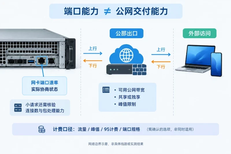网络:确认端口、上行、下行和计费口径配图