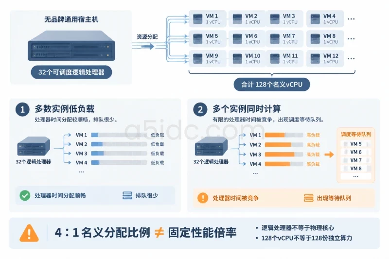 超售比不是性能倍率,争用才是业务能感受到的结果配图