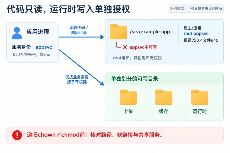 四、第三优先级:落实最小权限和服务隔离/2. 让应用使用专用账号配图